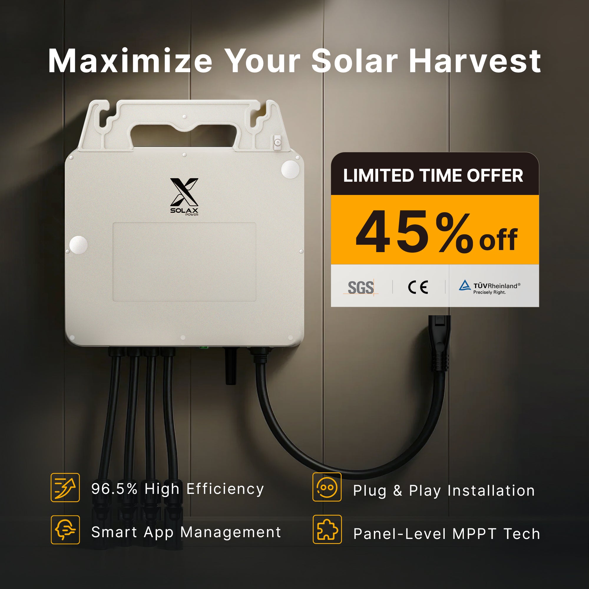 Microinverter Dual MPPT Wifi